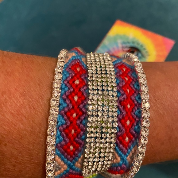 NEW AYOUNIK Rhinestone Embellished Cuff Bracelet - Picture 6 of 8